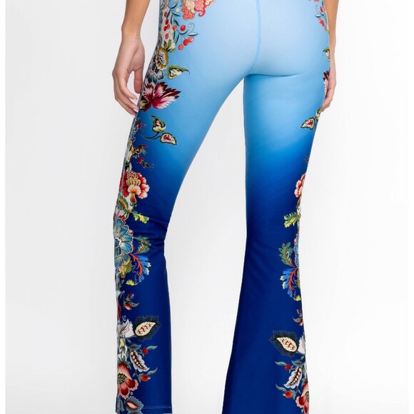 NWT JOHNNY WAS BEE ACTIVE HIGH WAIST SLIT LEGGING Blu - Picture 2 of 2